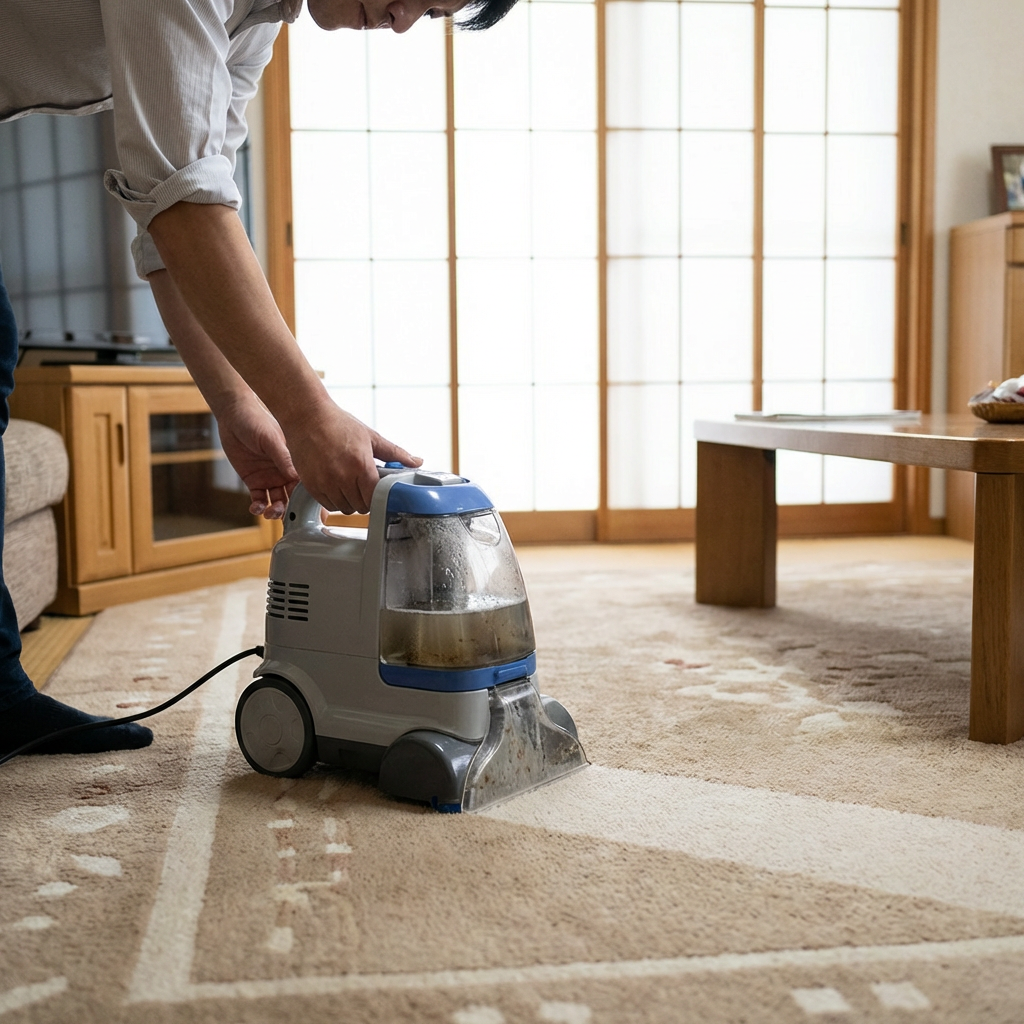 Carpet Cleaning Machine in Japanese Living Room.png