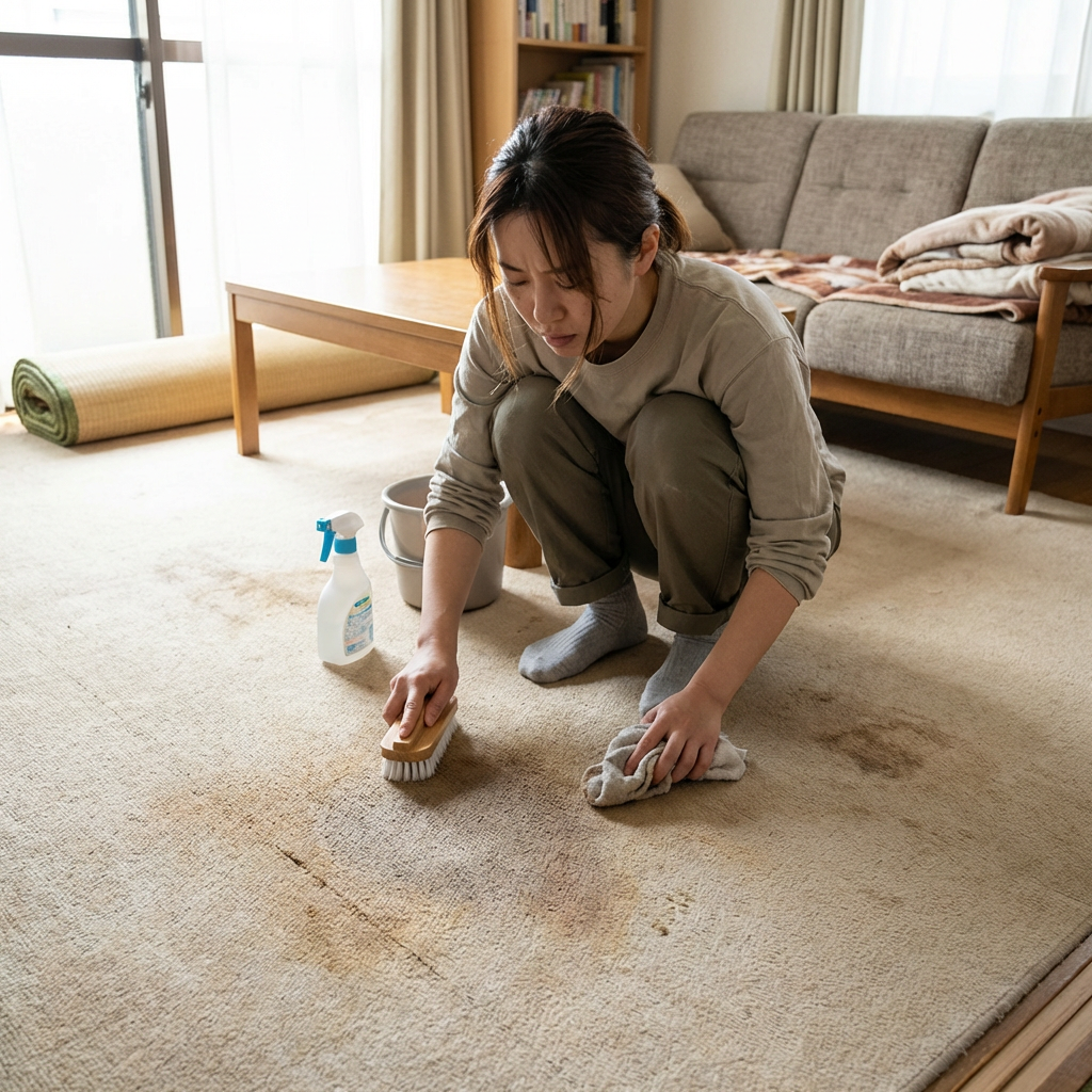 Living Room Cleaning Scene