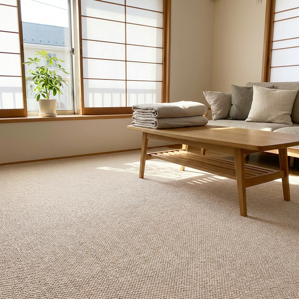 Clean Japanese Living Room Carpet