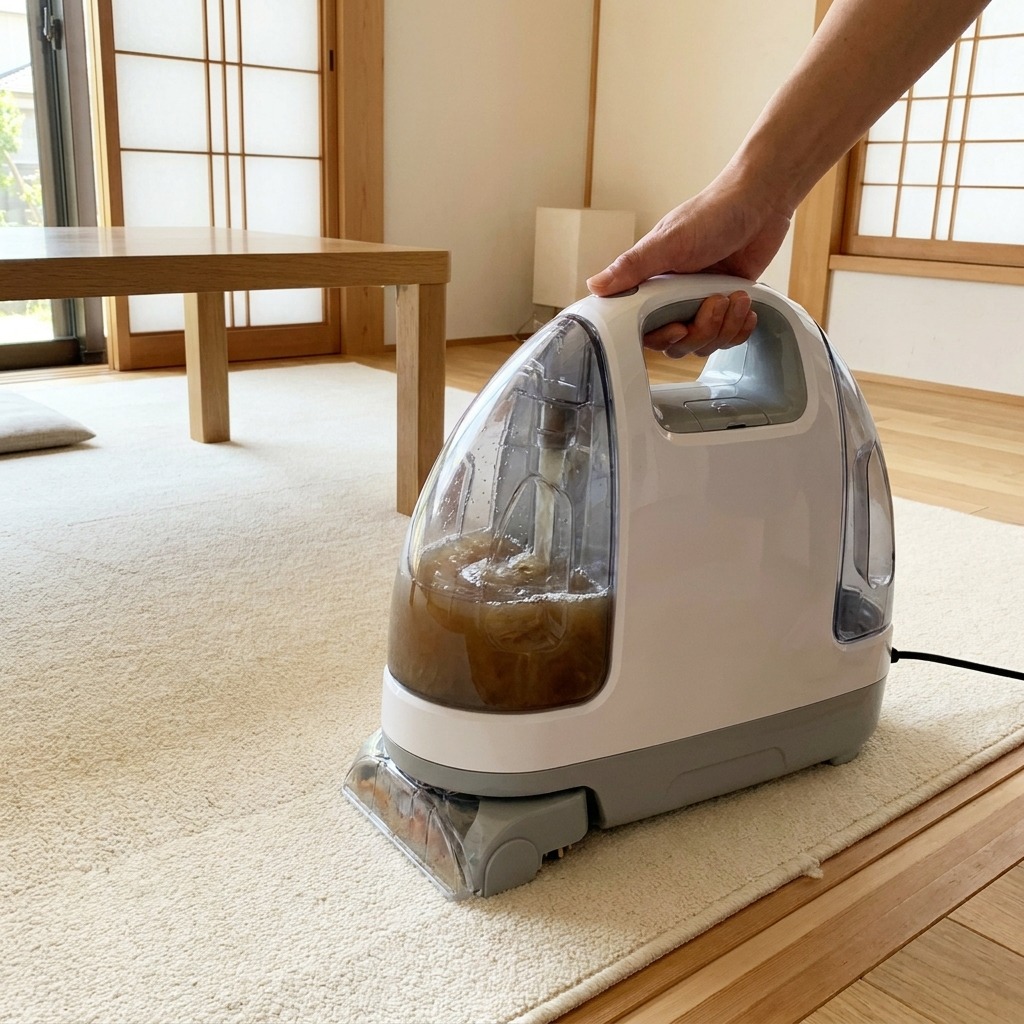 Compact Carpet Cleaner in Use