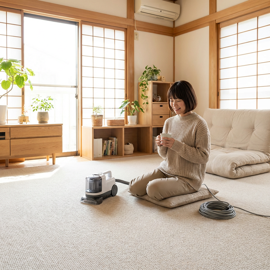 Japanese Living Room After Carpet Cleaning