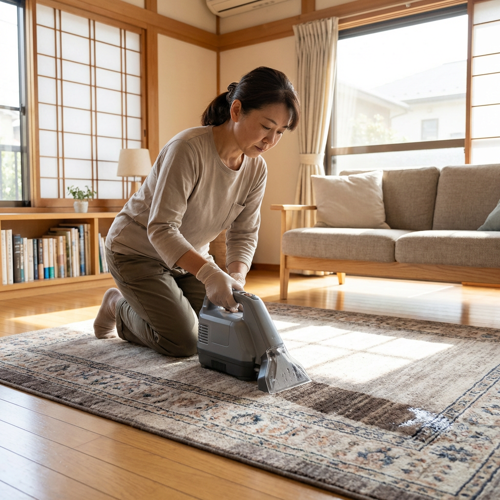Japanese Home Cleaning Scene