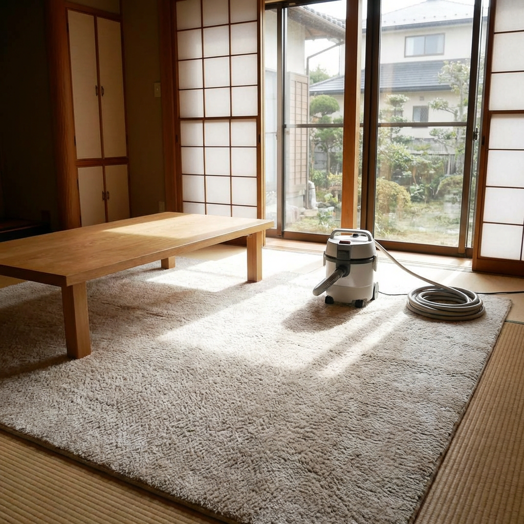 Clean Carpet in Japanese Living Room