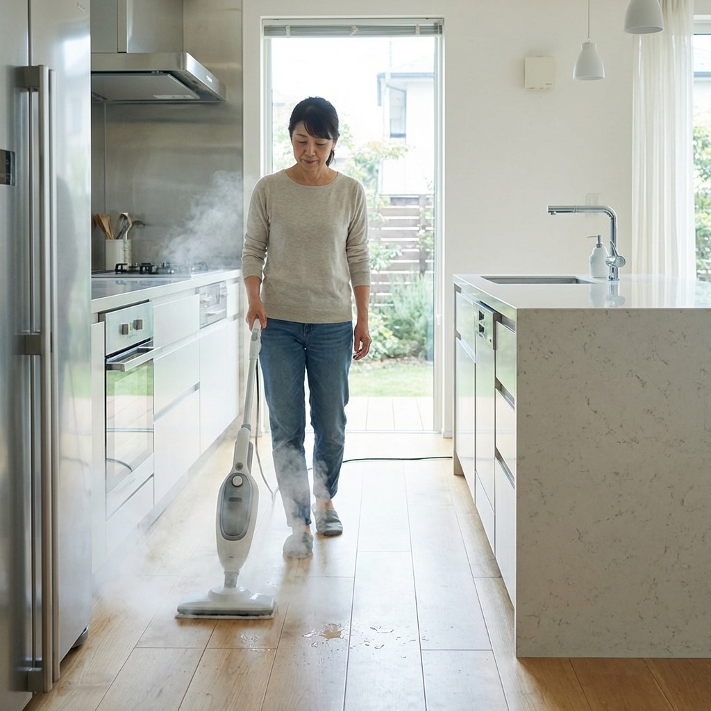 steam cleaning kitchen