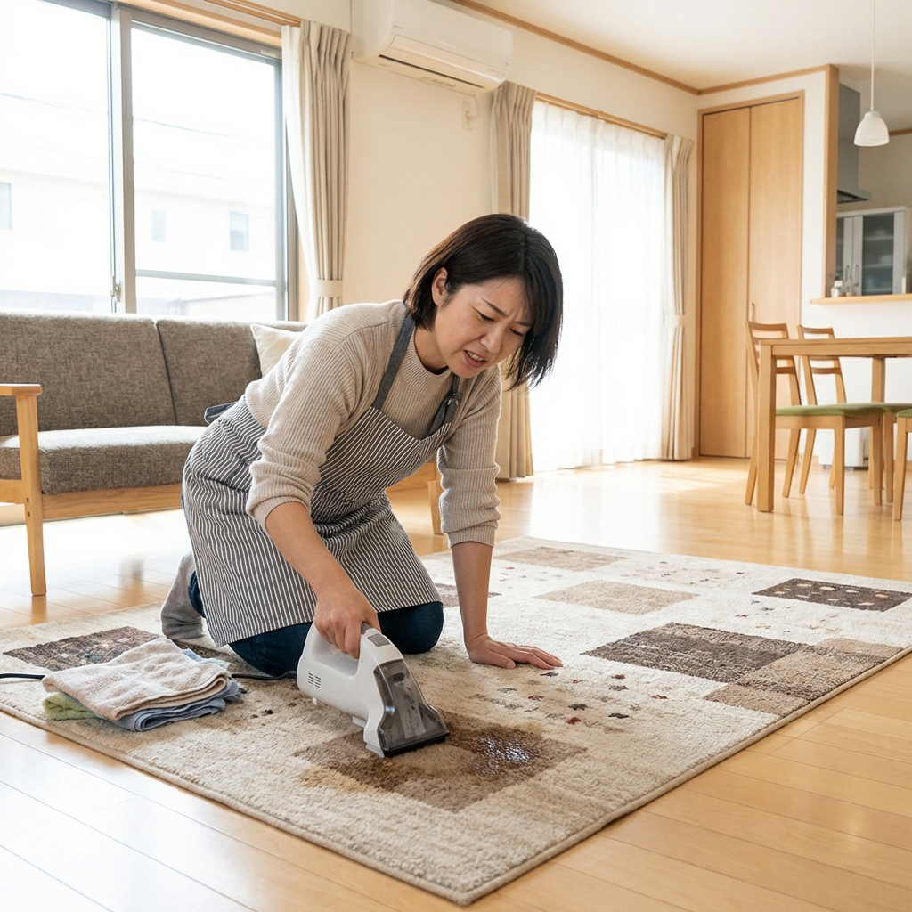 cleaning carpet spill