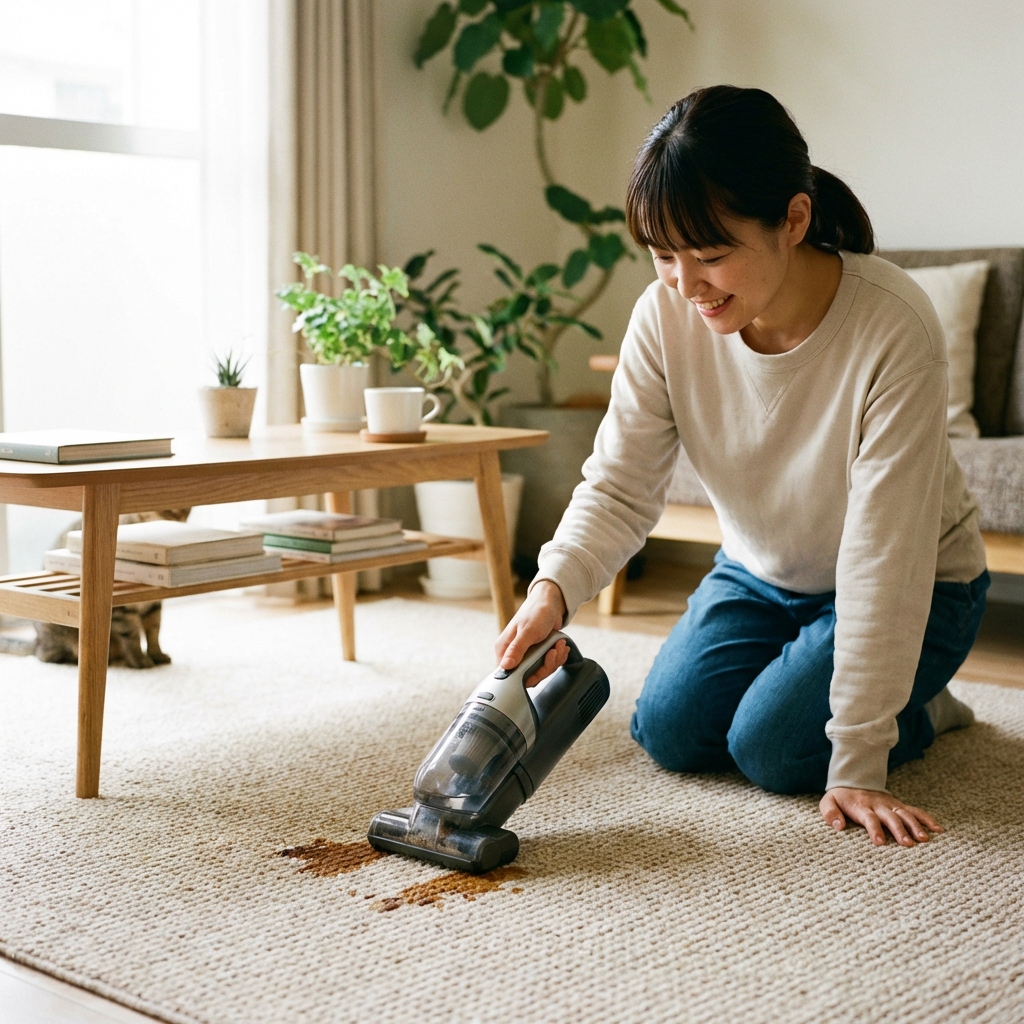 cleaning carpet spill