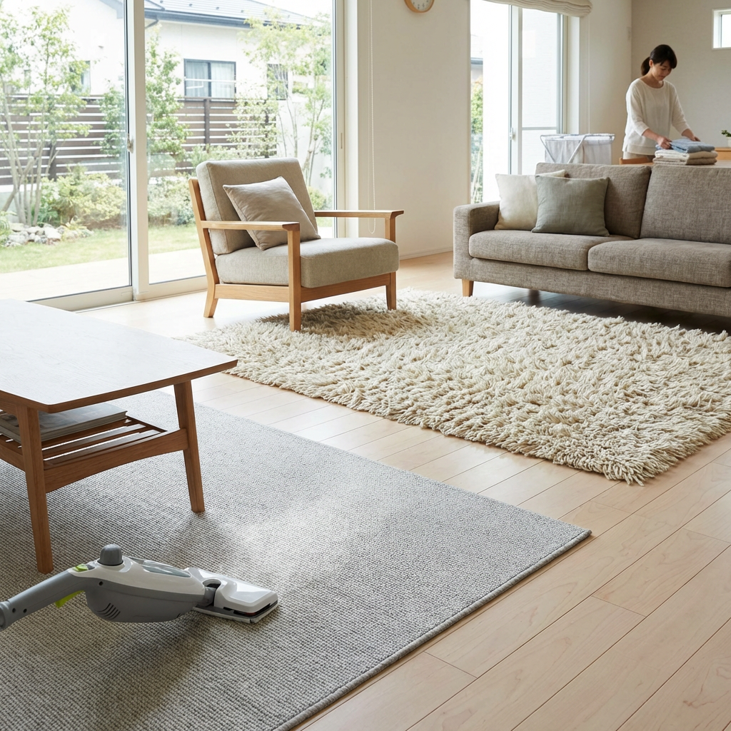 Two Carpets in Japanese Home